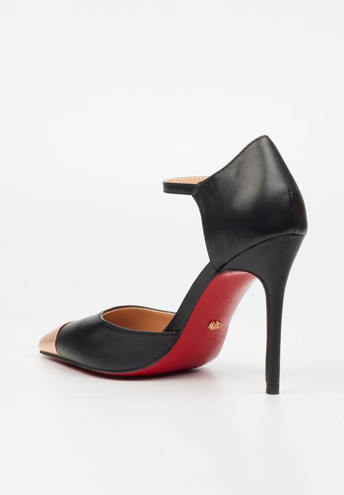 Miss Black - Lola 63 gold toe heel - black