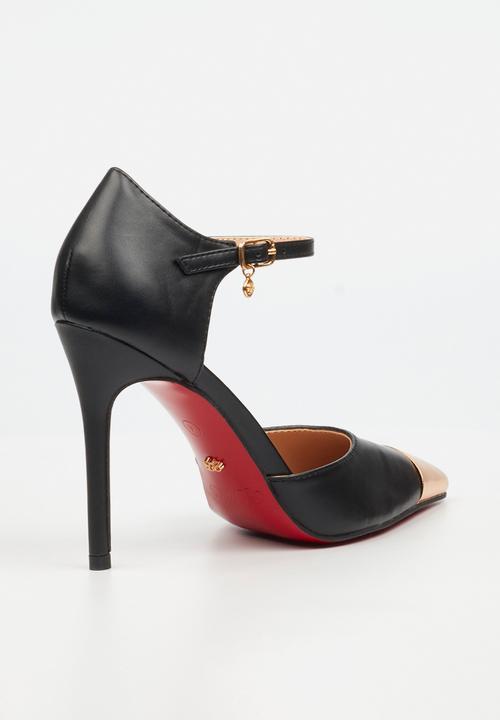 Miss Black - Lola 63 gold toe heel - black
