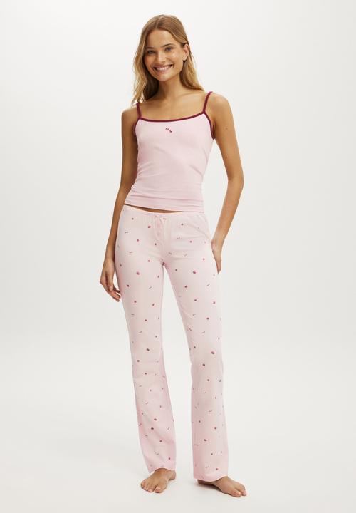 Cotton On - Dreamy soft flare pant - pink kiss lock & key