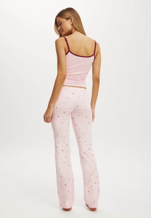 Cotton On - Dreamy soft flare pant - pink kiss lock & key