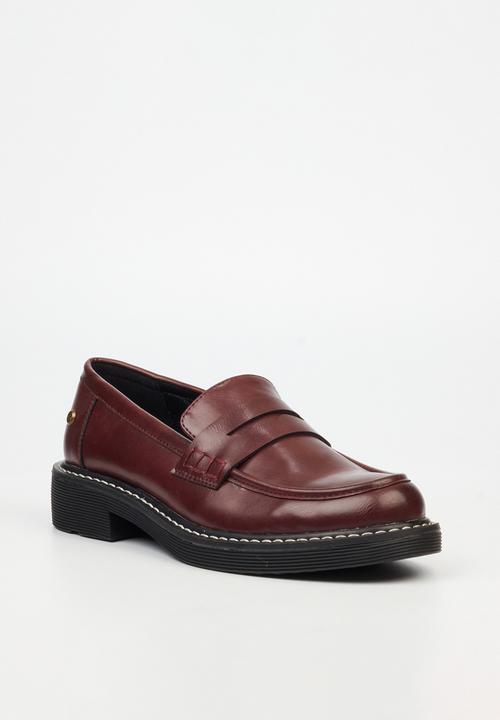 Miss Black - Princeton 5 penny moc derby - burgundy
