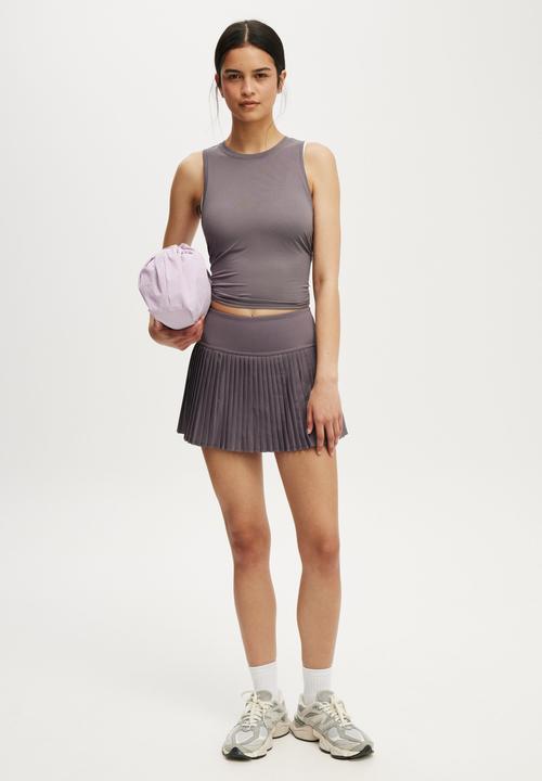 Cotton On - Active Open Back Muscle Tank - Violet Grey