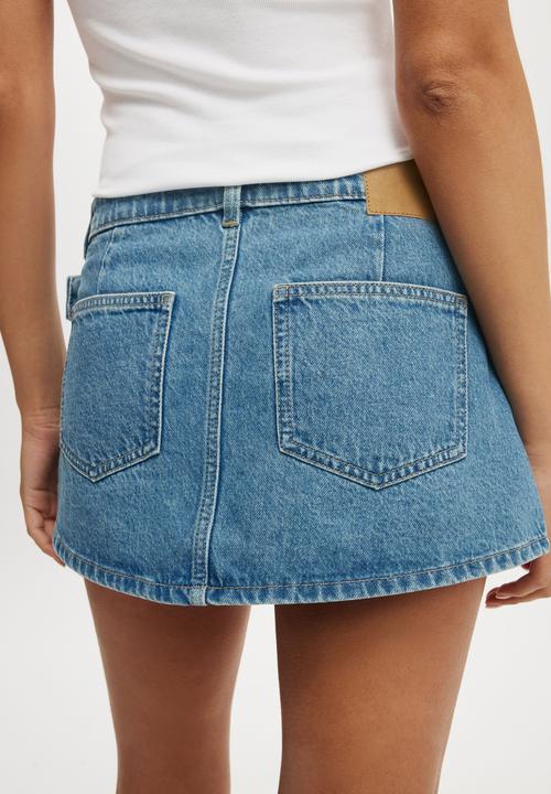Cotton On - Pleated micro wrap skirt - pisces blue