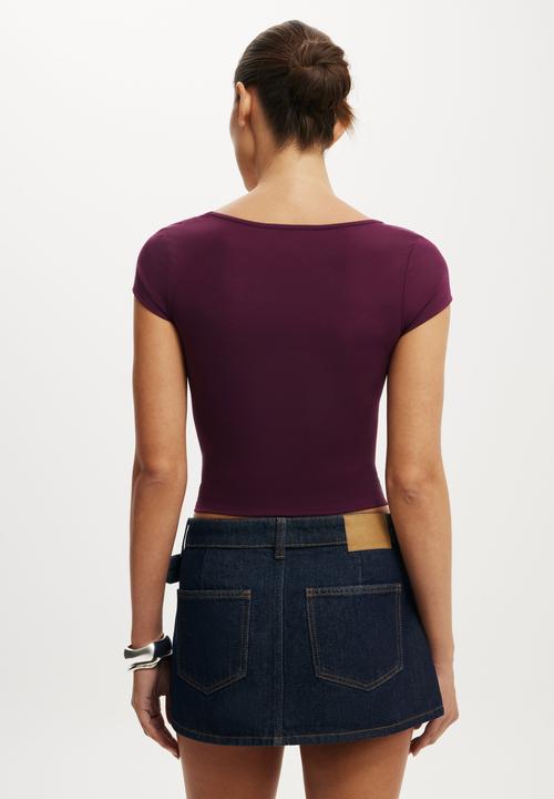 Cotton On - Pleated micro wrap skirt - aries blue
