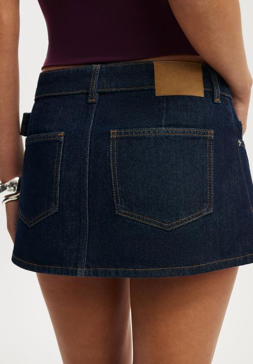 Cotton On - Pleated micro wrap skirt - aries blue