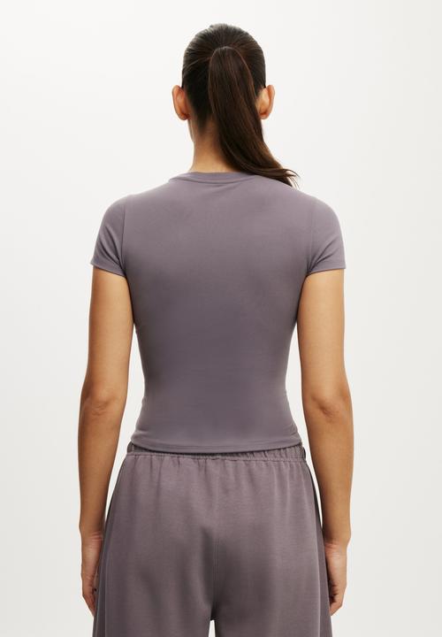 Cotton On - Ultra Soft Fitted T-shirt - Violet Grey