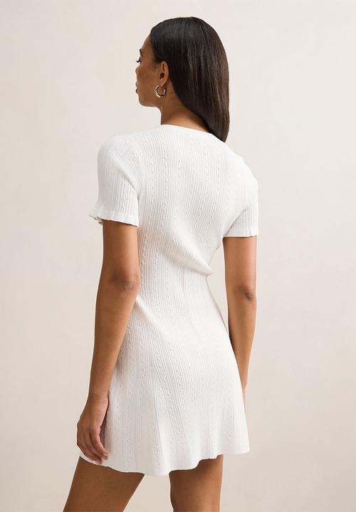 Forever New - Violetta stitch interest mini dress in cream