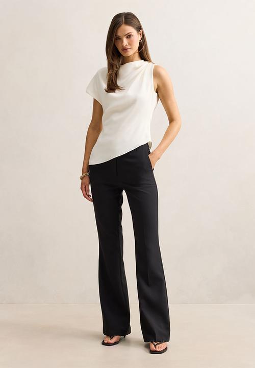 Forever New - Aubery asymmetric draped top in classic ivory 
