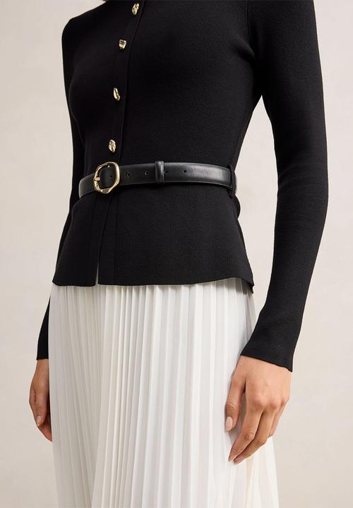 Forever New - Louisa woven mix knit dress in mono