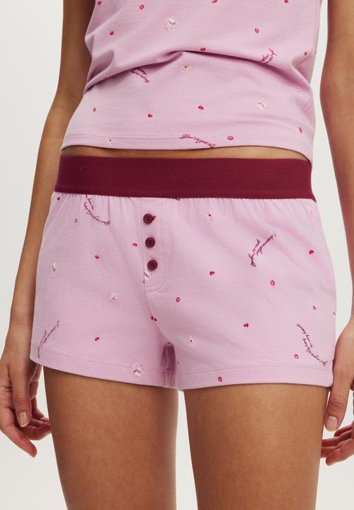 Cotton On - Dreamy soft boyshort - lilac sunset love letter