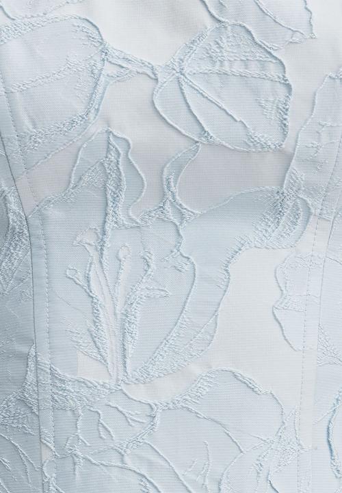 Forever New - Lily scoop jacquard midi dress in soft blue - blue