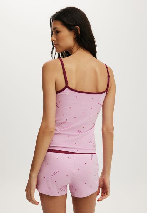 Cotton On - Dreamy soft longline cami - lilac sunset love letter