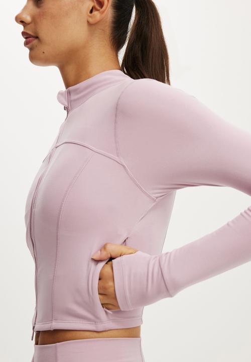 Cotton On - Ultra Soft Contour Long Sleeve Zip Through - Violet Dawn