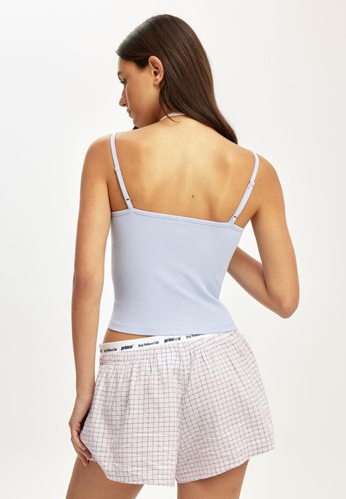 Cotton On - Double layer cami - violet blue/ coconut milk