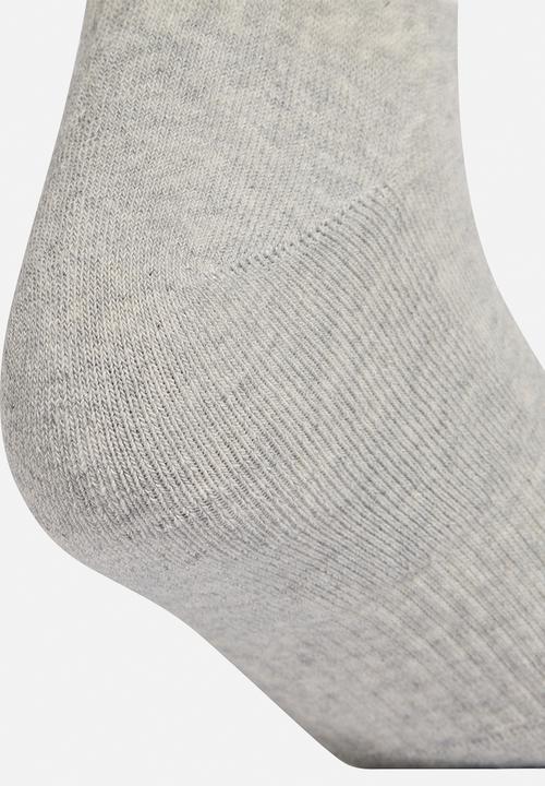 adidas Originals - 3-Striped Cushioned Mid Cut Sock 3pk - Medium grey heather/white/black