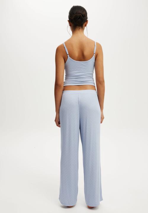 Cotton On - Sleep recovery wide leg pant - violet blue billy spot