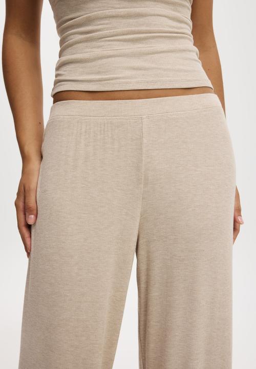Cotton On - Sleep recovery wide leg pant - sesame marle