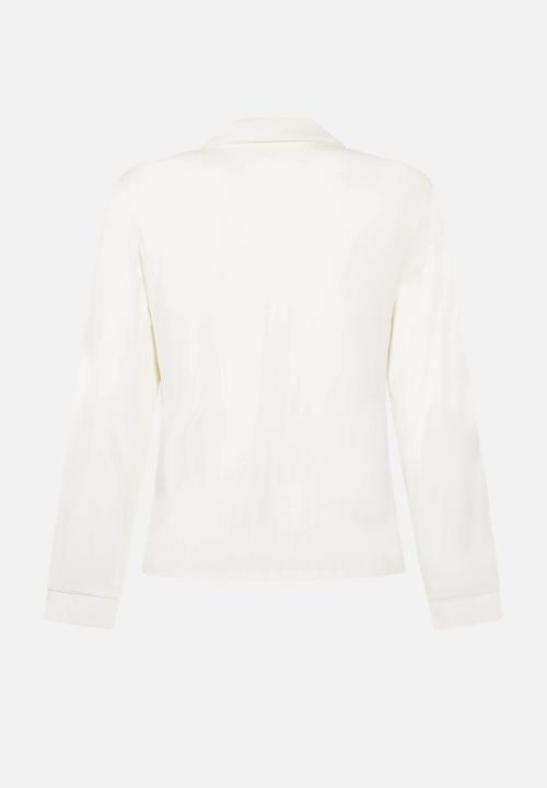 Hunkemoller - Jacket long sleeve jersey essential - whisper white