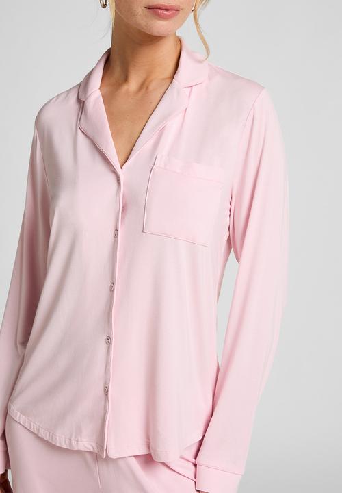 Hunkemoller - Jacket long sleeve jersey essential - pink