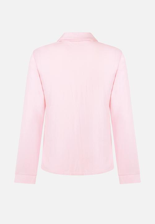 Hunkemoller - Jacket long sleeve jersey essential - pink