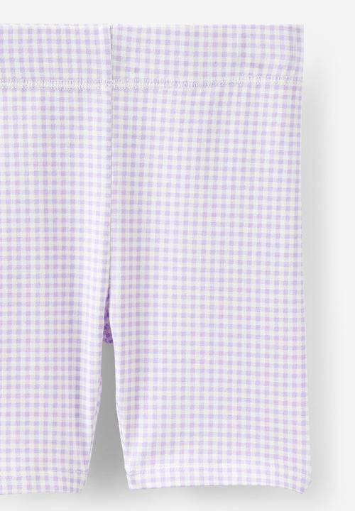 Cotton On - Hailey Bike Short - Lilac Mood/Vanilla Gingham