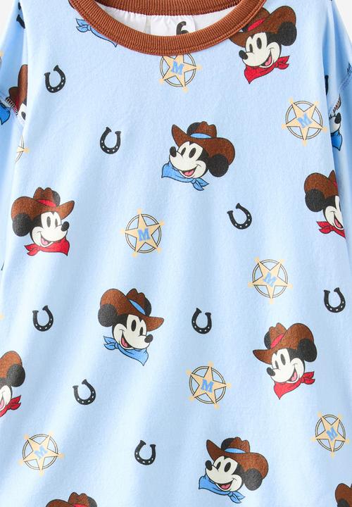 Cotton On - Chuck long sleeve pyjama set -lcn sis dawn blue /western mickey