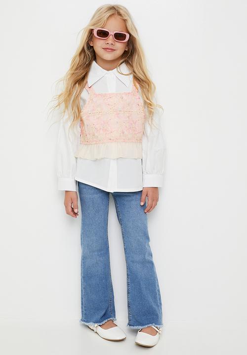 Pop Candy - Shirt & floral printed cami - white/multi