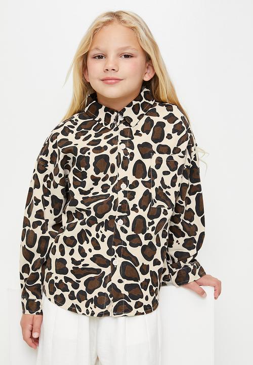 Pop Candy - Leopard printed button down shirt - multi