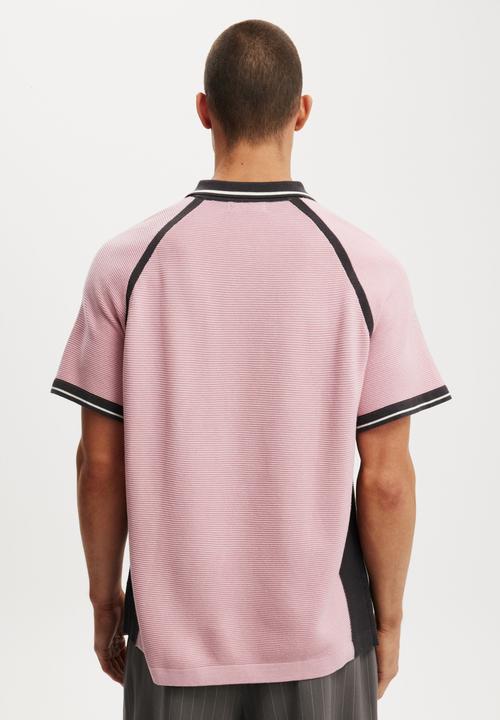 Cotton On - Knitted Sports Polo - Pink