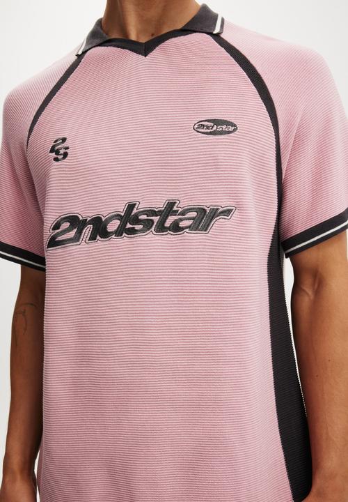 Cotton On - Knitted Sports Polo - Pink