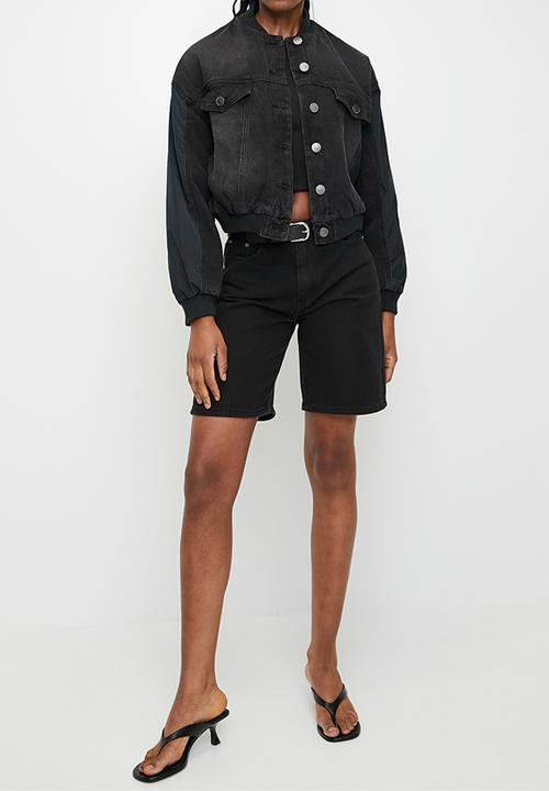 Superbalist - Denim nylon bomber - black