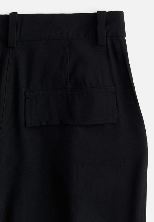 H&M - Wide cargo trousers - black