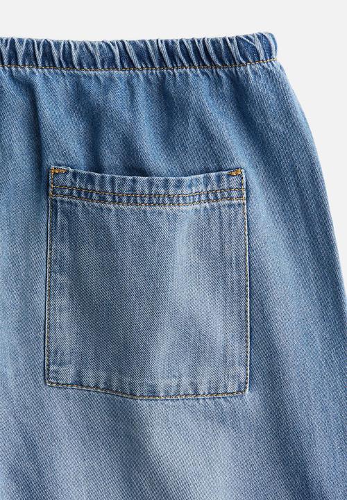 H&M - Denim drawstring trousers - light denim blue