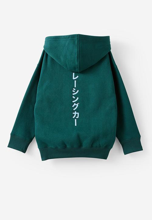 Cotton On - Sammy Oversize Hoodie - Storm Green/Tokyo Racer