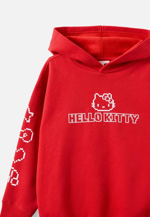 Cotton On - License Sammy Oversized Hoodie - Lcn San Hello Kitty Manga/Varsity Red