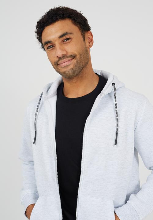 Brave Soul - Full Zip Hoodie - Ecru Marl