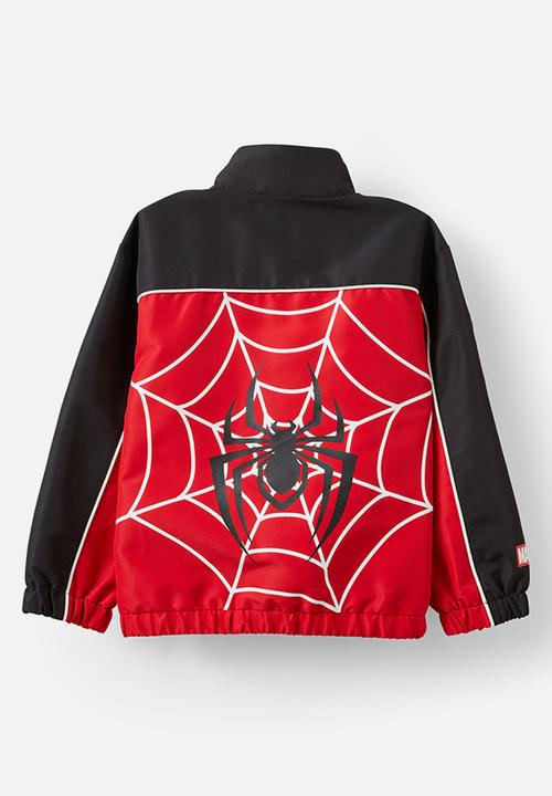Cotton On - License zip through spray jacket - lcn mar phantom/varsity red spiderman