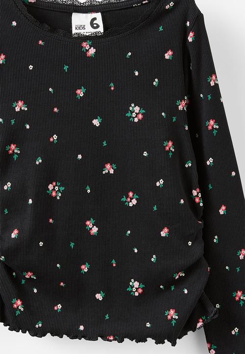 Cotton On - Nadia  Long Sleeve Top - Phantom/Floral