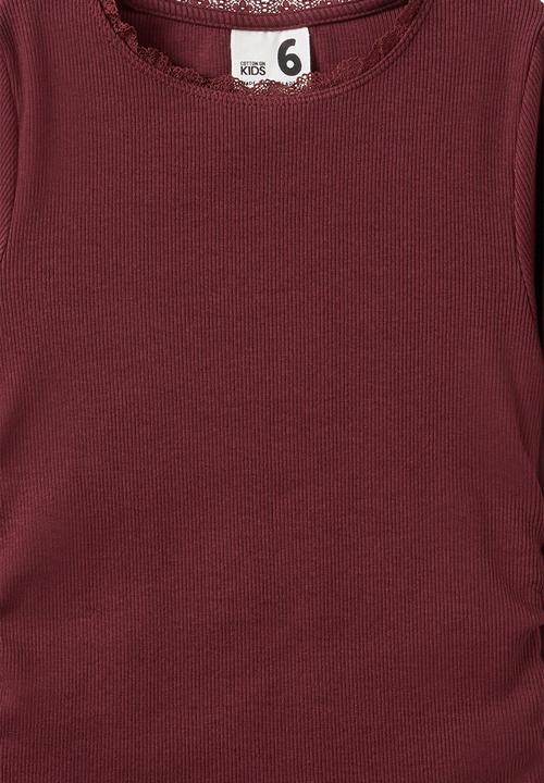 Cotton On - Nadia Long Sleeve Top - Bordeaux