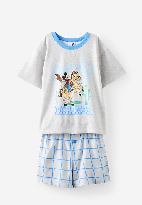 Cotton On - Damon Short Sleeve Pyjama Set License - Lcn Dis Cloud Marle/Partner Mickey
