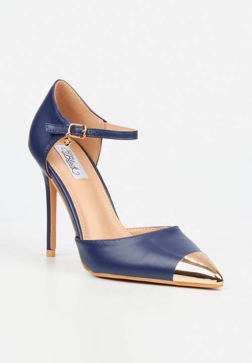 Miss Black - Lola 63 gold toe heel - navy