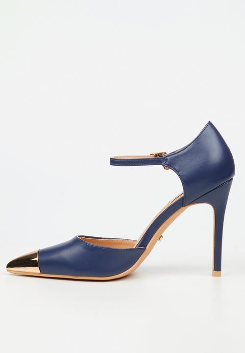 Miss Black - Lola 63 gold toe heel - navy