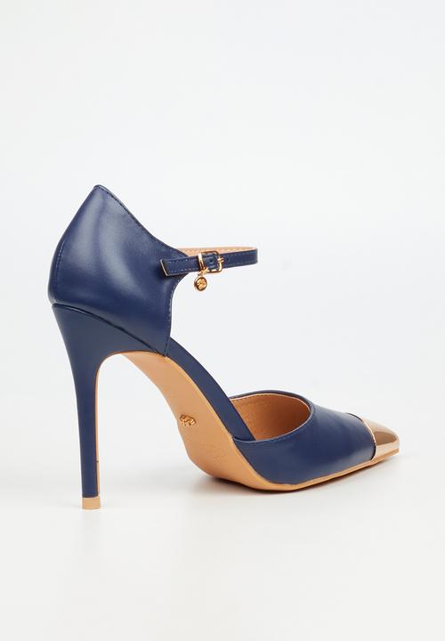 Miss Black - Lola 63 gold toe heel - navy