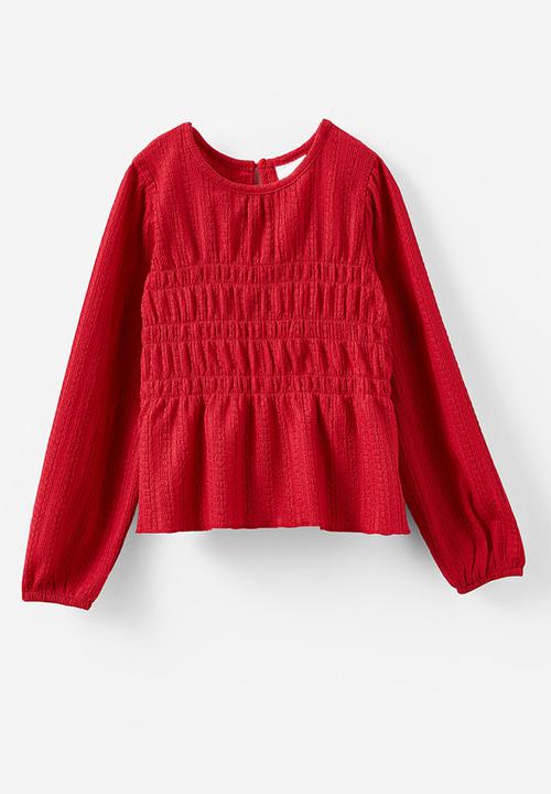 Cotton On - Luna Long Sleeve Top - Varsity Red