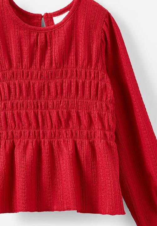 Cotton On - Luna Long Sleeve Top - Varsity Red