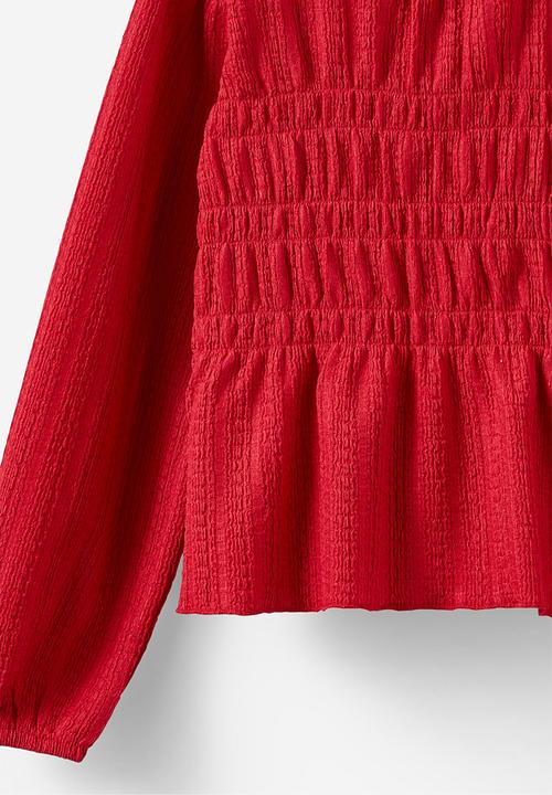 Cotton On - Luna Long Sleeve Top - Varsity Red