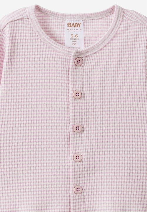 Cotton On - Organic Pointelle Cardigan - Thistile/Finley Stripe