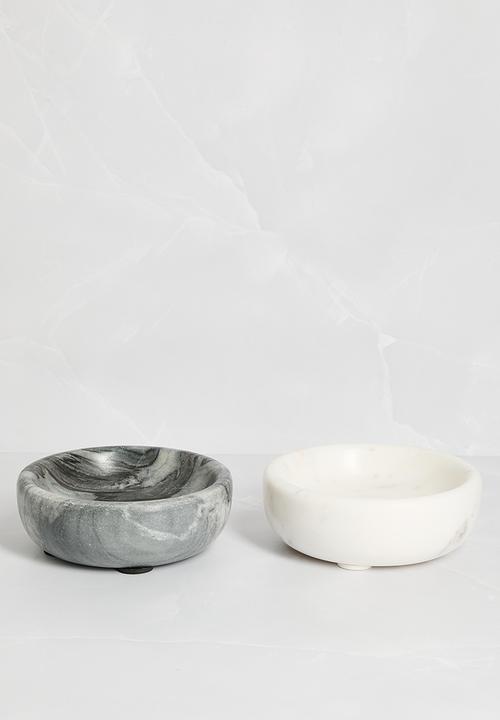 Sixth Floor - Small Trinket Bowls Set of 2 - Grey & White