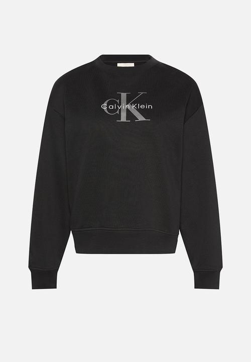 Calvin Klein - Ls monologo french terry rlxd crew - black