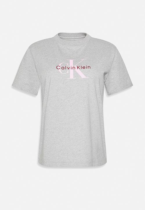 Calvin Klein - Hero ss classic monologo cneck tee - heroic grey heather